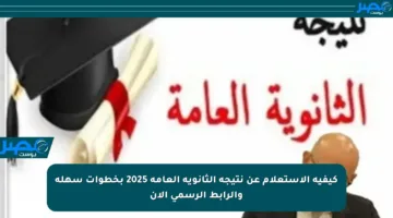 كيفية الاستعلام عن نتيجة الثانوية العامة 2025 بخطوات سهلة والرابط الرسمي الآن